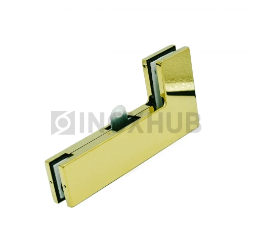 Фитинг угловой (140B Gold) на фрамугу с ответной частью под замок, со стопором, под Золото